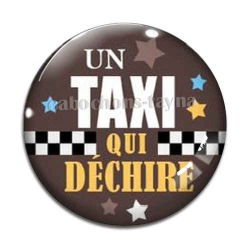 Cabochon taxi, taxi qui déchire, résine ou verre différente taille