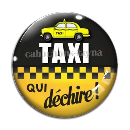 Cabochon taxi, taxi qui déchire, résine ou verre différente taille
