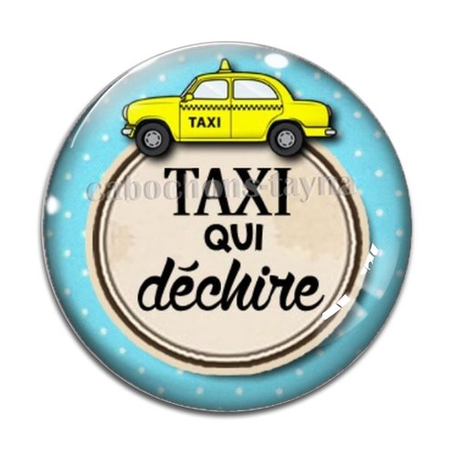 Cabochon taxi, taxi qui déchire, résine ou verre différente taille