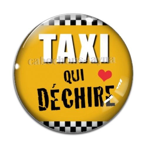 Cabochon taxi, taxi qui déchire, résine ou verre différente taille