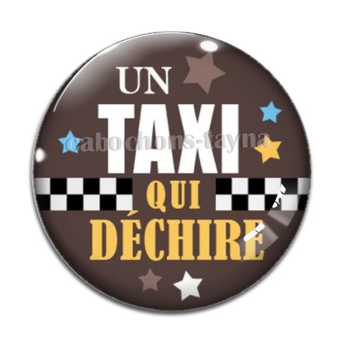 Cabochon taxi, taxi qui déchire, résine ou verre différente taille