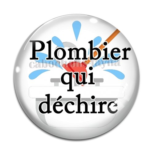 Cabochon plombier qui déchire, résine ou verre différente taille