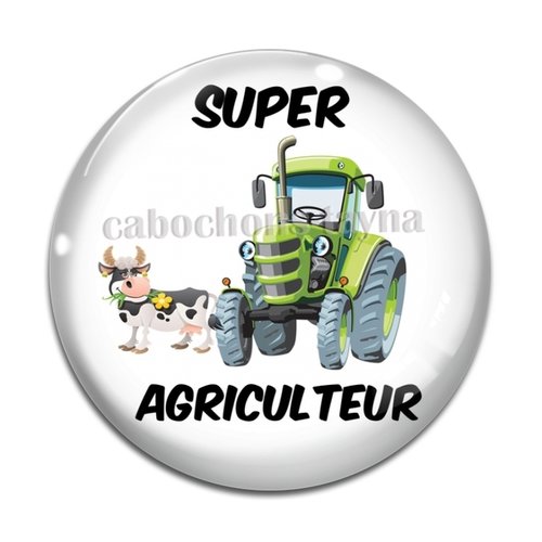 Cabochon super agriculteur, résine ou verre différente taille