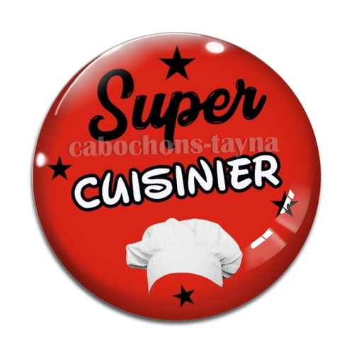 Cabochon super cuisinier, résine ou verre différente taille
