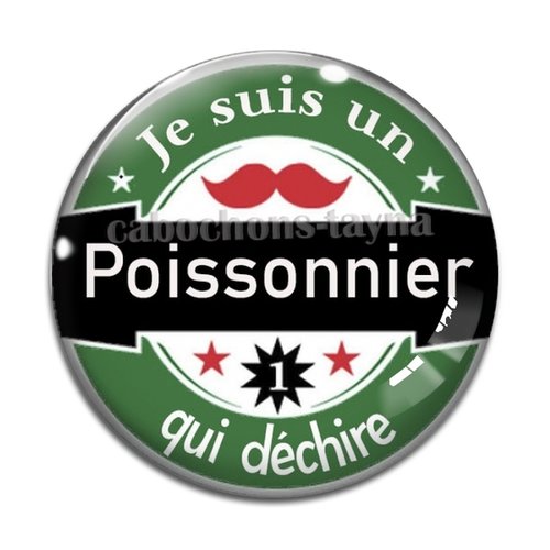 Cabochon je suis un poissonnier qui déchire, résine ou verre différente taille