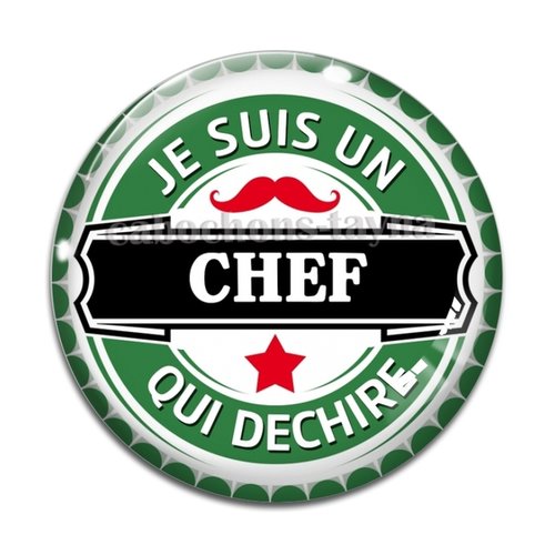 Cabochon je suis un chef qui déchire, résine ou verre différente taille