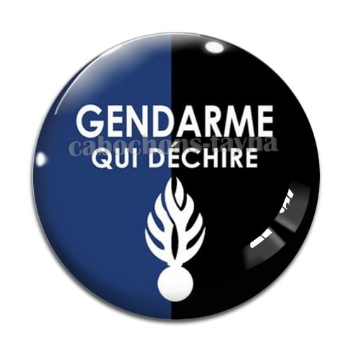 Cabochon gendarme qui déchire, résine ou verre différente taille