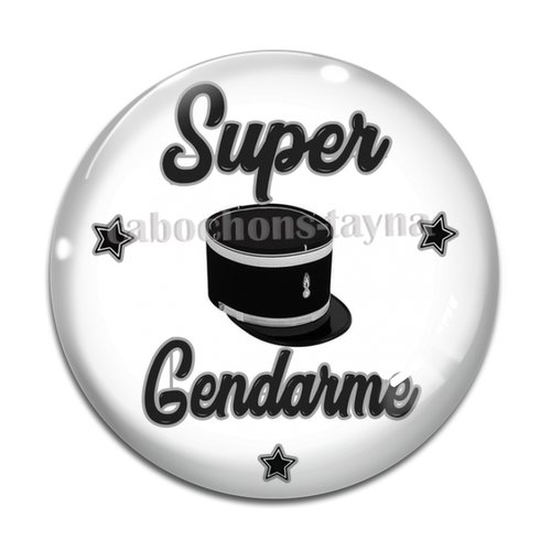 Cabochon super gendarme, résine ou verre différente taille