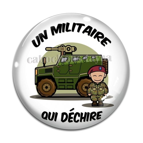 Cabochon militaire qui déchire, résine ou verre différente taille