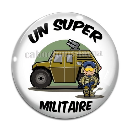 Cabochon un super militaire, résine ou verre différente taille