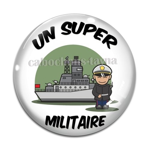Cabochon un super militaire, résine ou verre différente taille