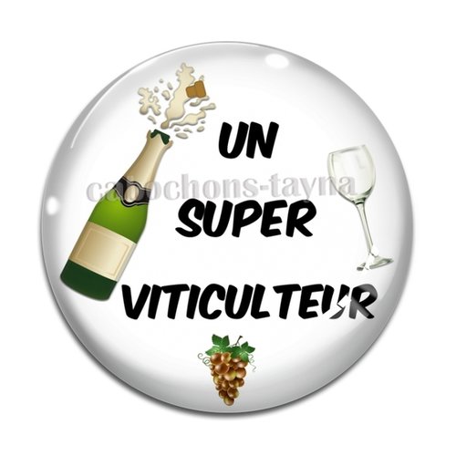 Cabochon super viticulteur, résine ou verre différente taille