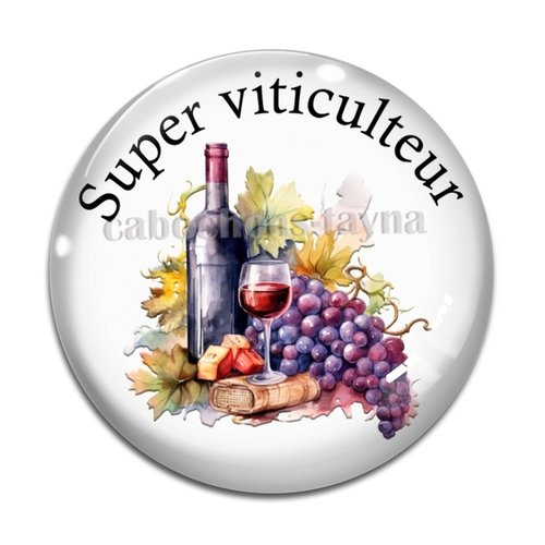 Cabochon super viticulteur, résine ou verre différente taille