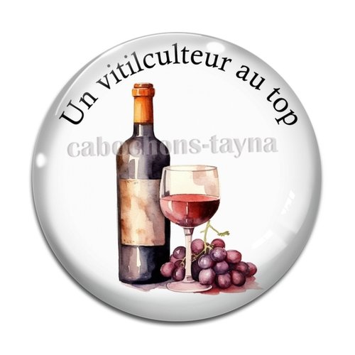 Cabochon viticulteur au top, résine ou verre différente taille