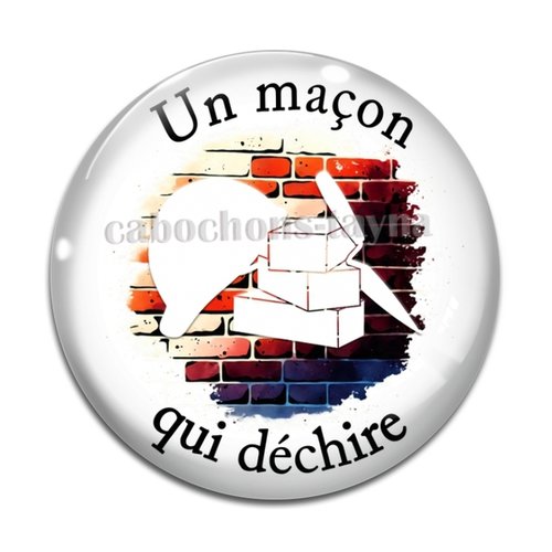 Cabochon maçon qui déchire, résine ou verre différente taille