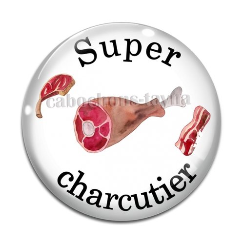 Cabochon super charcutier, résine ou verre différente taille