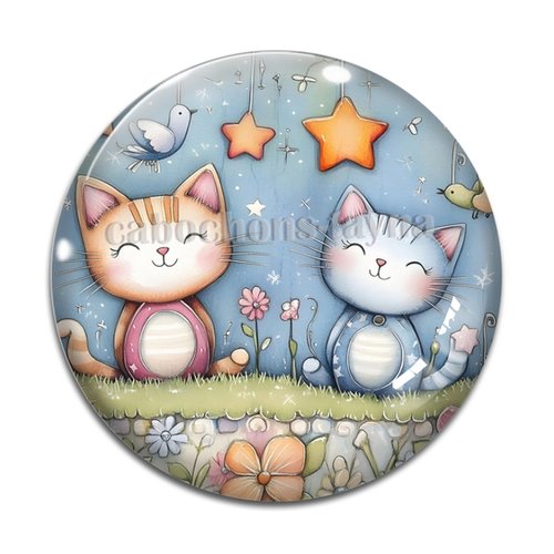 Cabochon chat, résine ou verre différente taille