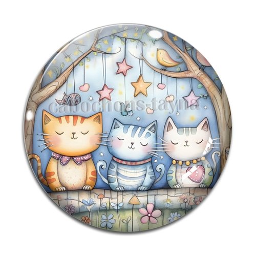 Cabochon chat, résine ou verre différente taille