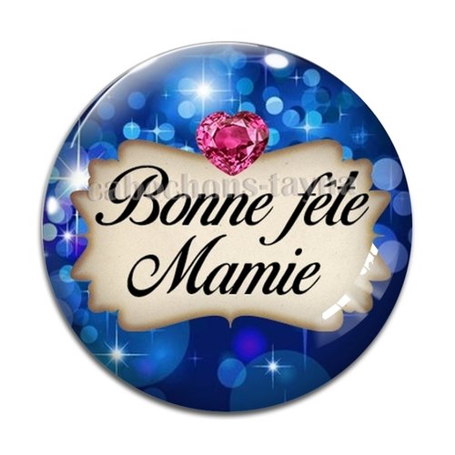 Cabochon bonne fête mamie, résine ou verre différente taille