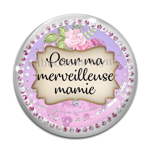 Cabochon pour ma merveilleuse mamie, résine ou verre différente taille