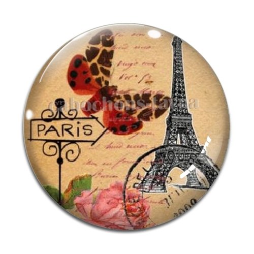 Cabochon j'paris tour effel, résine ou verre différente taille