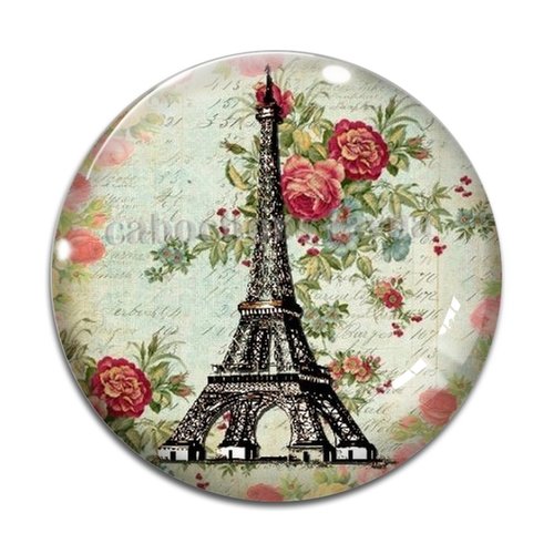 Cabochon j'paris tour effel, résine ou verre différente taille