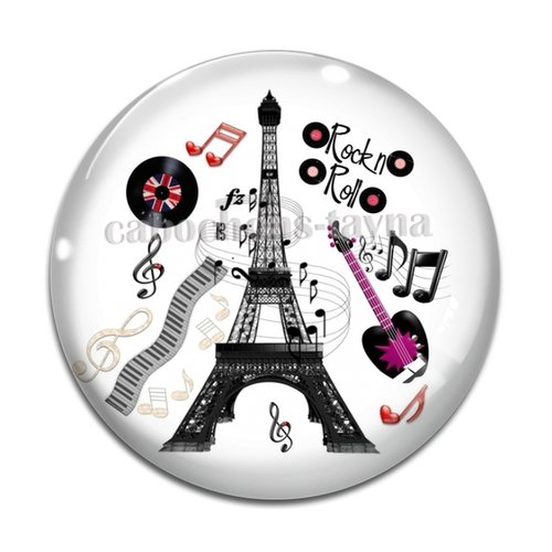 Cabochon j'paris tour effel, résine ou verre différente taille