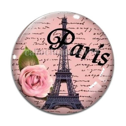 Cabochon j'paris tour effel, résine ou verre différente taille