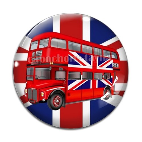 Cabochon bus anglais, résine ou verre différente taille