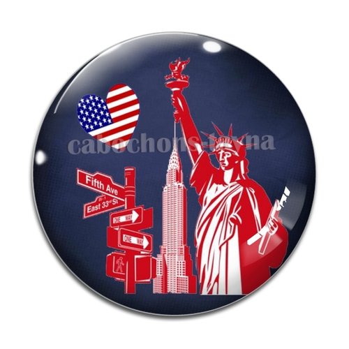 Cabochon statue de la liberté usa, résine ou verre différente taille