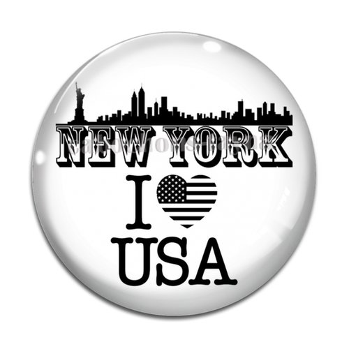 Cabochon new york usa, résine ou verre différente taille