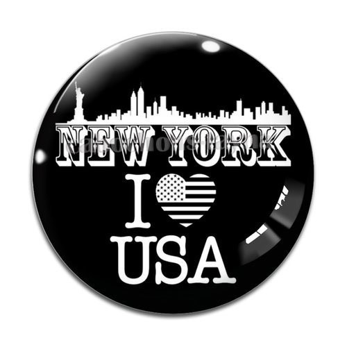 Cabochon new york usa, résine ou verre différente taille