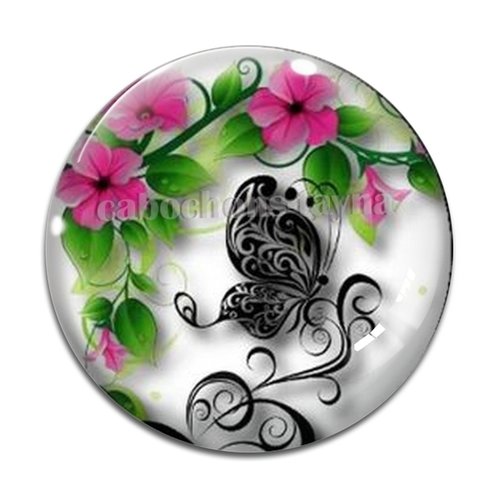 Cabochon papillon, résine ou verre différente taille