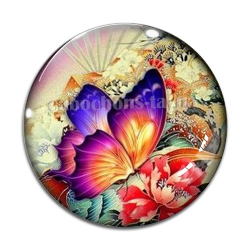 Cabochon papillon, résine ou verre différente taille