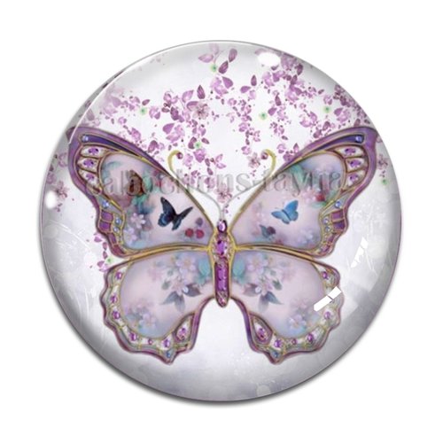 Cabochon papillon, résine ou verre différente taille