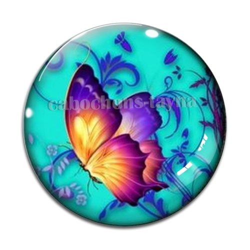 Cabochon papillon, résine ou verre différente taille