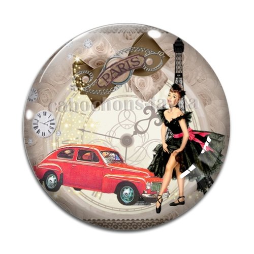 Cabochon femme paris, résine ou verre différente taille