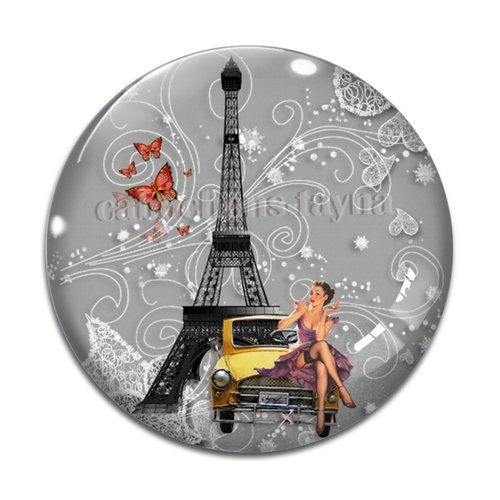Cabochon femme paris, résine ou verre différente taille