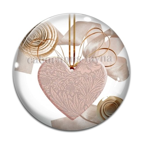 Cabochon cœur, résine ou verre différente taille