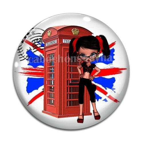 Cabochon fille d'angleterre, résine ou verre différente taille