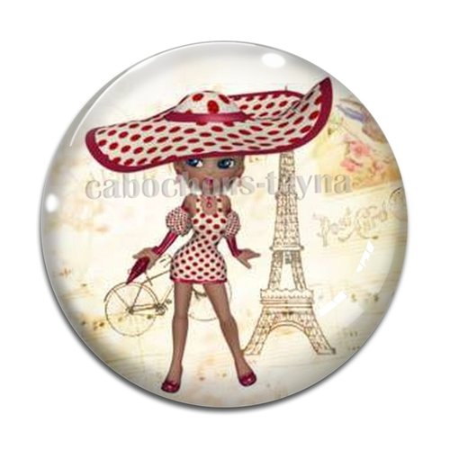 Cabochon pin up de paris, résine ou verre différente taille
