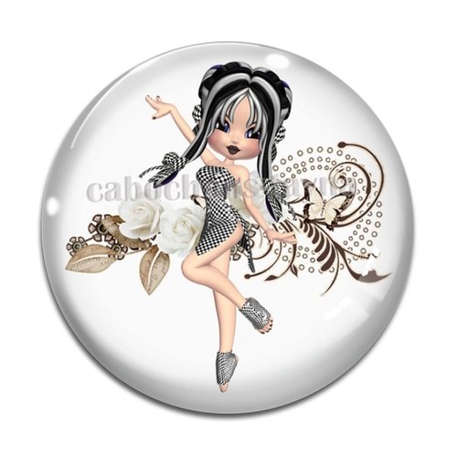 Cabochon pin up, résine ou verre différente taille