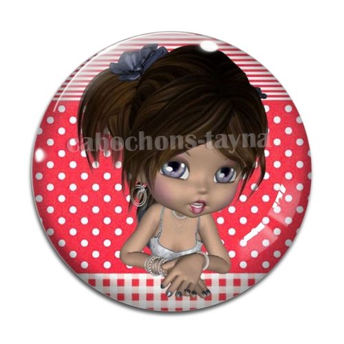 Cabochon petite fille, résine ou verre différente taille