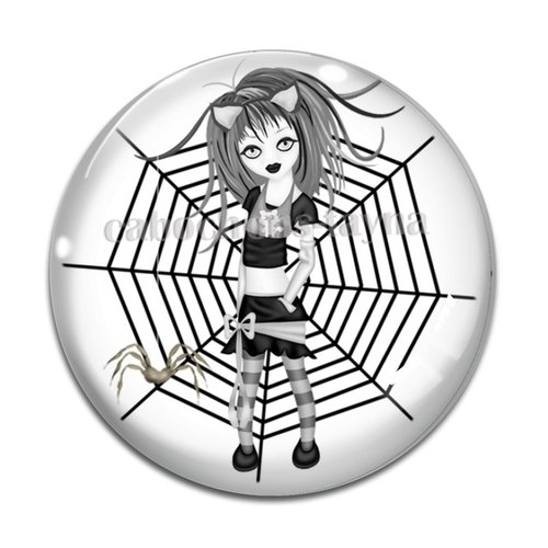 Cabochon fille gotique, résine ou verre différente taille