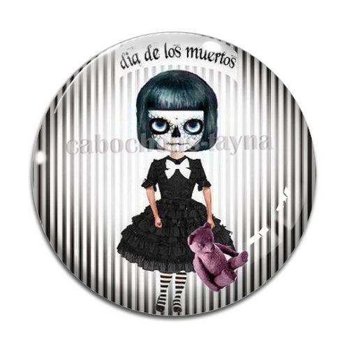 Cabochon fille gotique, résine ou verre différente taille