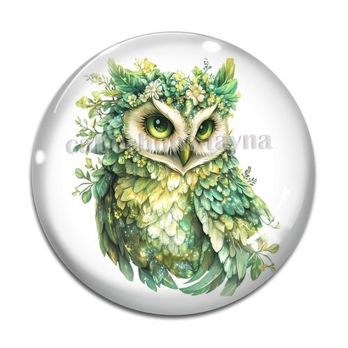 Cabochon chouette, en résine ou en verre différente taille