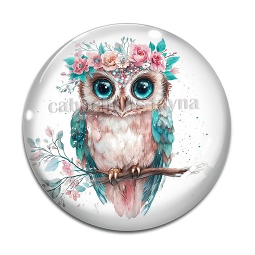 Cabochon chouette, en résine ou en verre différente taille