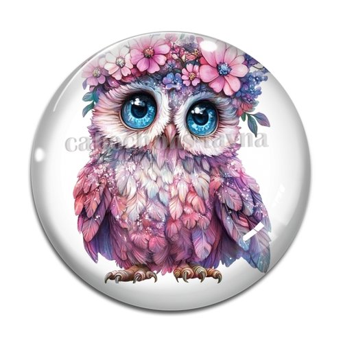 Cabochon chouette, en résine ou en verre différente taille