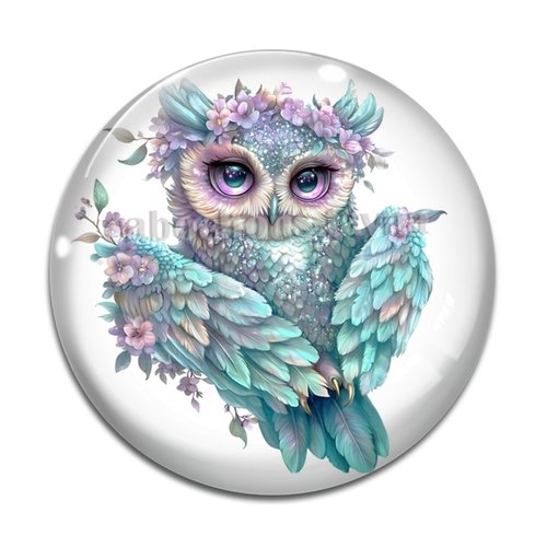 Cabochon chouette, en résine ou en verre différente taille