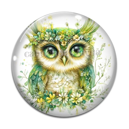 Cabochon chouette, en résine ou en verre différente taille